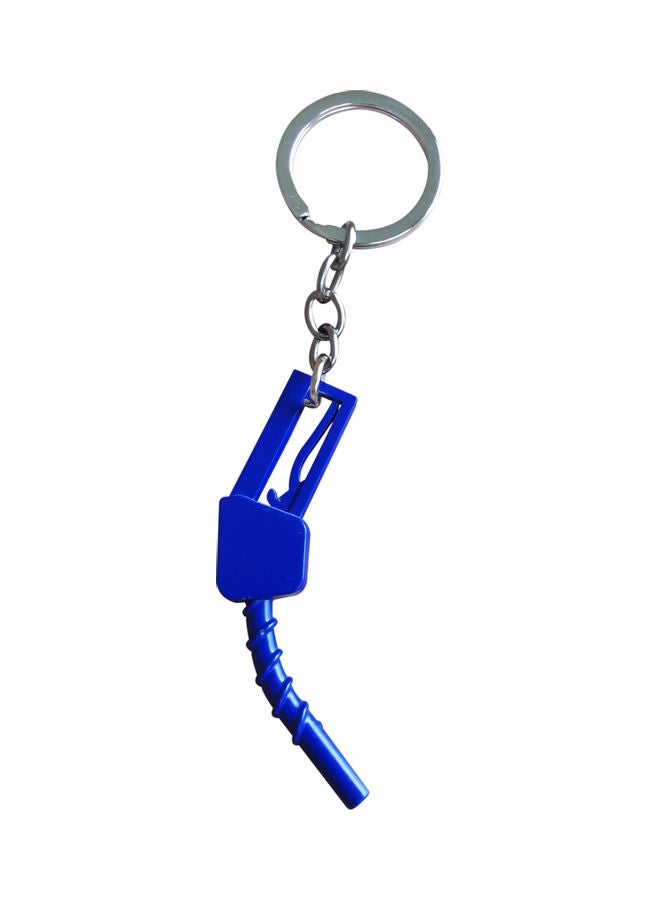 Fuel Pump Car Key Chain Blue/Silver - Image 1