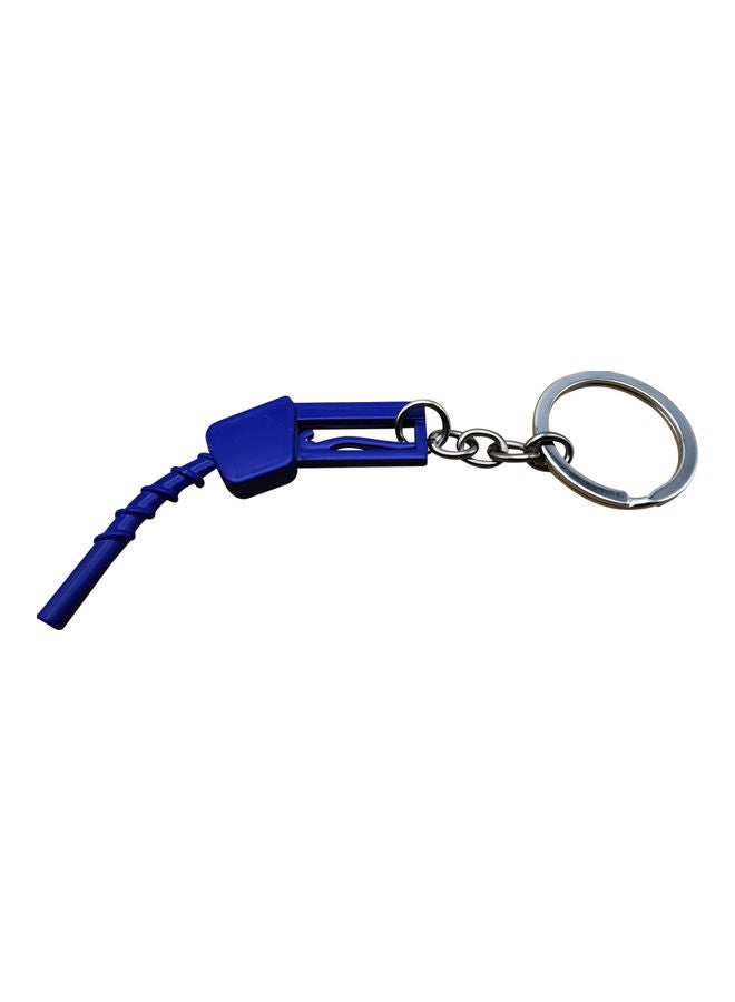 Fuel Pump Car Key Chain Blue/Silver - Image 3