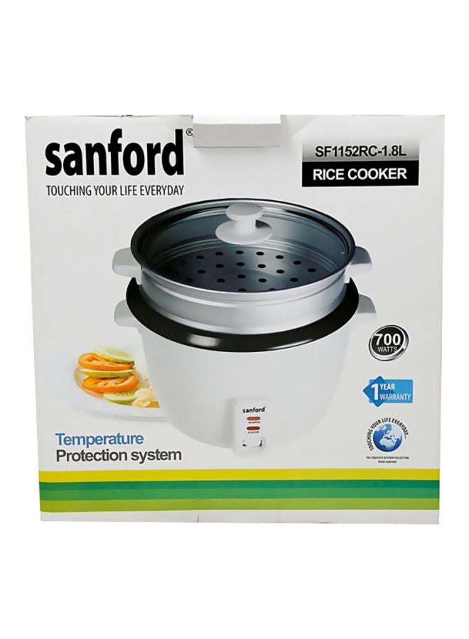 Sanford 1.8 Liter Rice Cooker 1.8 L 650.0 W SF1152RC White/Silver - Image 5