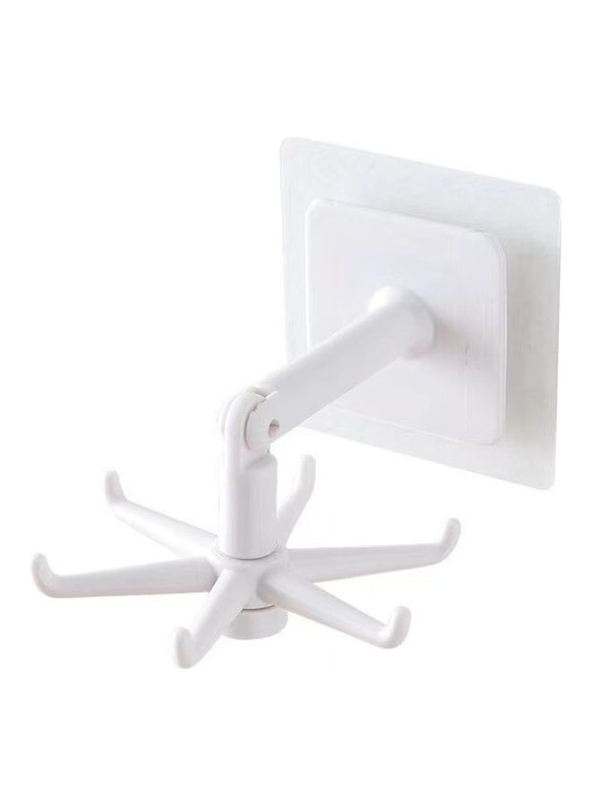 fashionhome - Wall Mounted Dual Rotating Hook White 7 x 2.5 x 7.5cm - Image 1