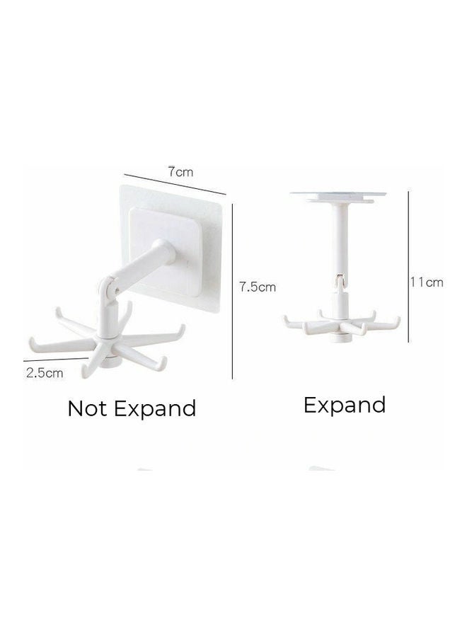 fashionhome - Wall Mounted Dual Rotating Hook White 7 x 2.5 x 7.5cm - Image 1