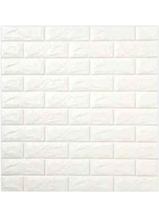 fashionhome 10 Pieces Decorative 3D Brick Wall Sticker White 70x77x1cm  - Image 2
