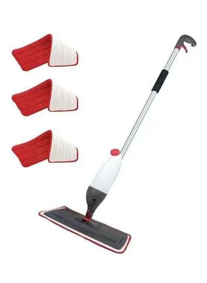 فاشون هوم ممسحة بخاخ مع مجموعة من 3 وسائد تنظيف للأرضيات أبيض 110سم - Image 1