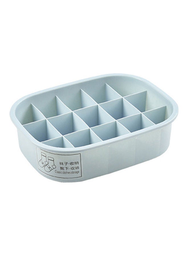 fashionhome 15-Grid Separated And Covered Socks Storage Box Light Blue 31 x 24.5 x 8cm  - Image 1