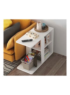 Multi Purpose Bed Sofa Side Table White 60x30x67cm