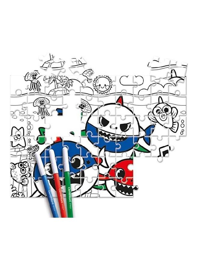 Clementoni 60-Piece Baby Shark Double Face Colouring Puzzles Set - Image 3