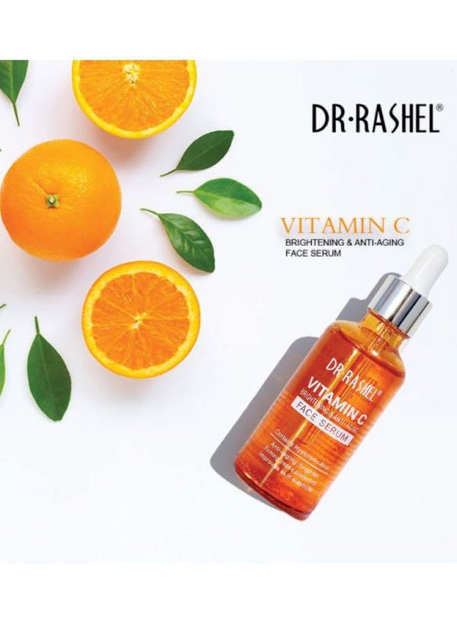 DR. RASHEL - 5-Piece Vitamin C Anti Aging And Skin Care Set Orange/White Facial Cleanser 80 g, Cleansing Milk 100 Ml, Essence Toner 100 Ml, Face Serum 50 Ml, Face Cream 50grams - Image 1