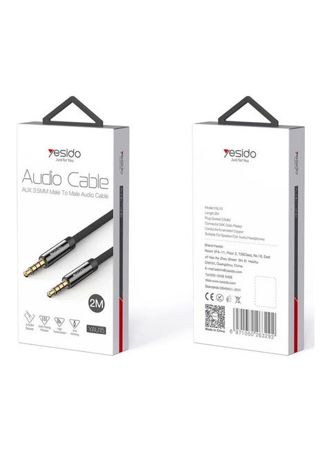 AUX 3.5MM Male To Male Audio Cable Black