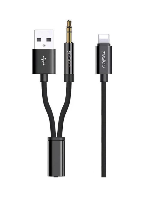 AUX Adapter Lightning To 3.5MM Audio Cable Black