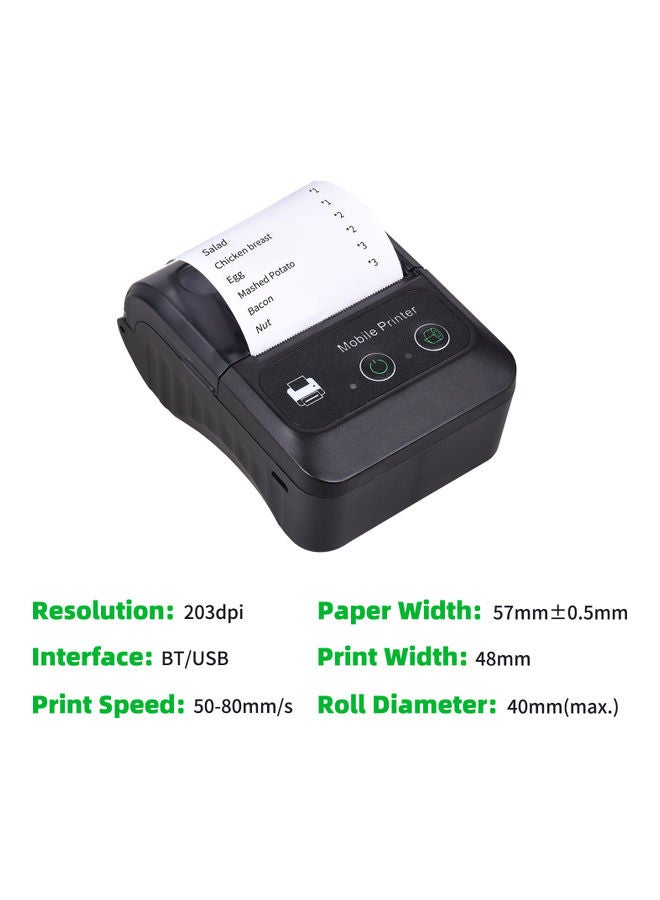 Aibecy - Portable Thermal Receipt Printer Black - Image 1