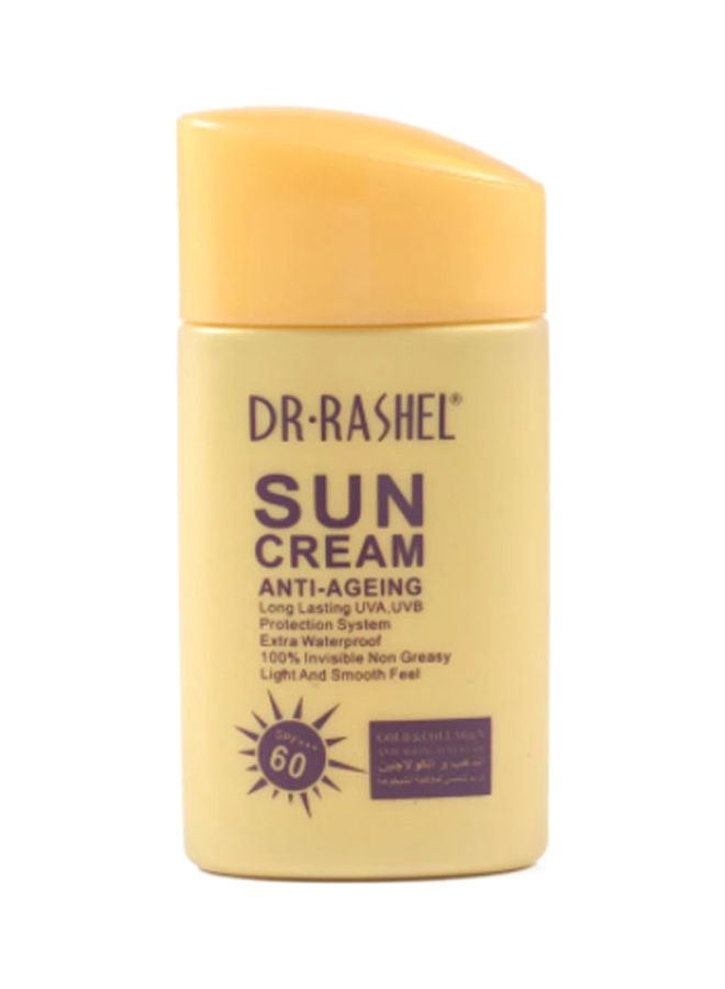دكتور راشيل واقي شمس مقاوم لعلامات التقدم بالعمر بعامل حماية من الشمس SPF60 ذهبي 80جرام  - Image 1
