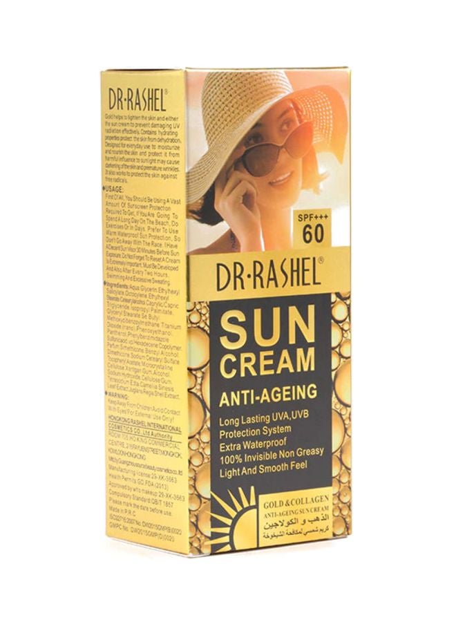 دكتور راشيل واقي شمس مقاوم لعلامات التقدم بالعمر بعامل حماية من الشمس SPF60 ذهبي 80جرام  - Image 3