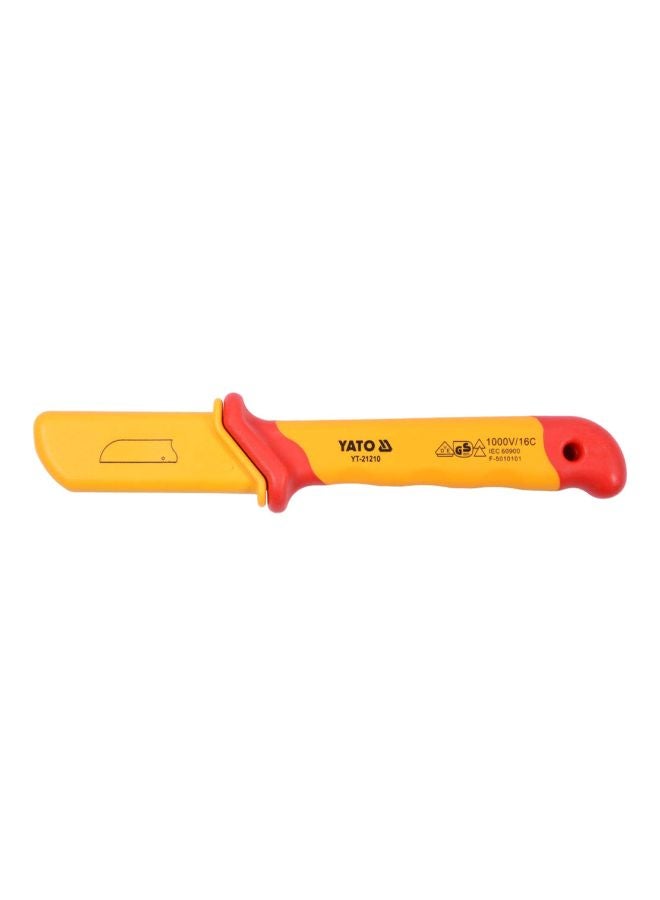 Yato Insulated Cable Knife Straight 50x180mm VDE-1000V YT-21210 Silver/Red/Yellow 18.01x2.31x3.99cm - Image 2