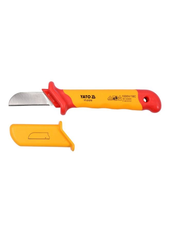 Yato Insulated Cable Knife Straight 50x180mm VDE-1000V YT-21210 Silver/Red/Yellow 18.01x2.31x3.99cm - Image 3