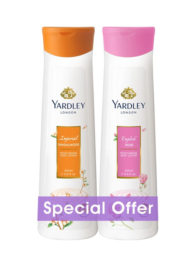 Yardley Body Lotion Imperial Sandalwood And English Rose 200ml Pack of 2