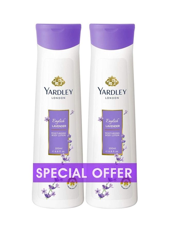 Yardley Body Lotion English Lavender 200ml Pack of 2 - Image 1