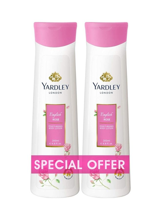 Yardley Body Lotion English Rose 200ml Pack of 2 - Image 1