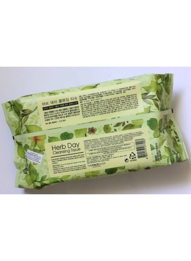 70-Piece Herb Day Cleansing Tissue Green - v1622702282/N23802003A_2