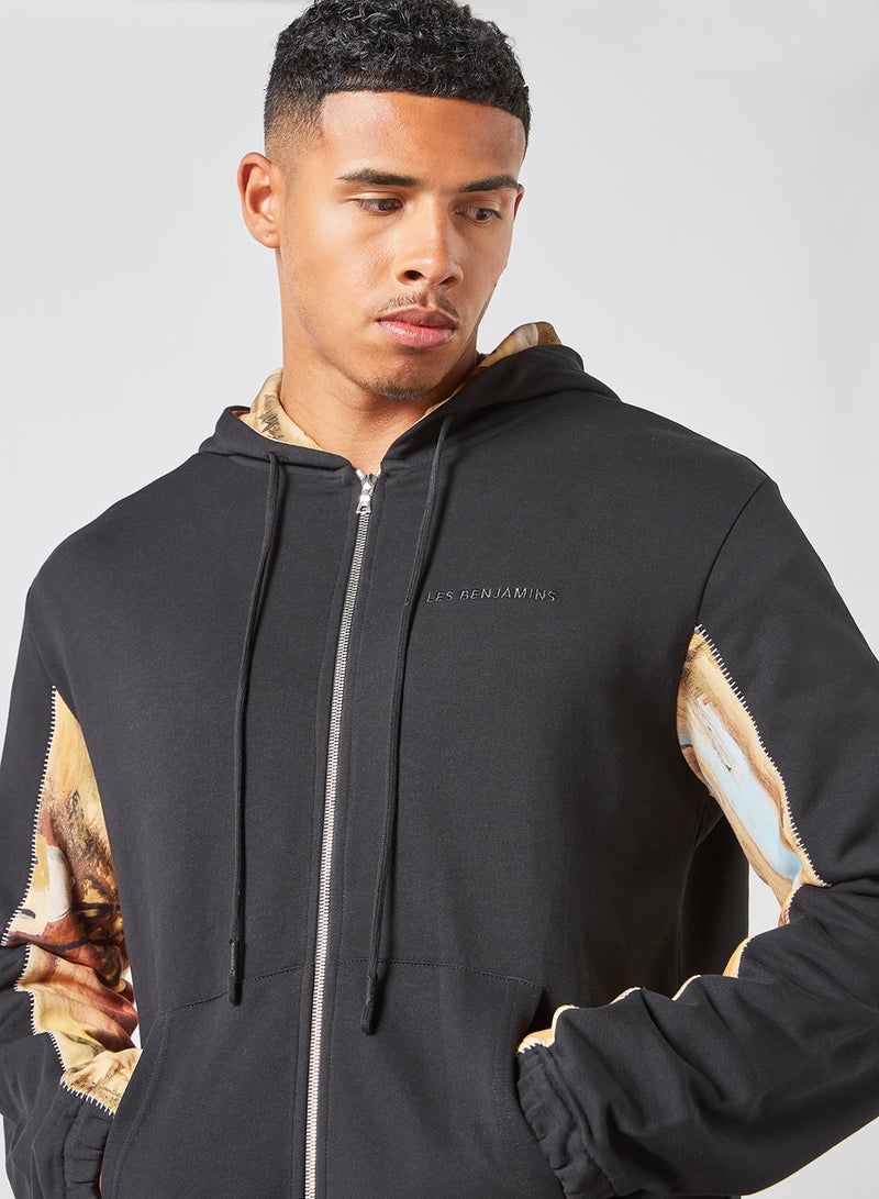 LES BENJAMINS - Zip-Up Hoodie Black - Image 1