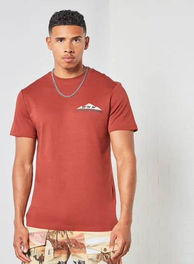 LES BENJAMINS Crew Neck T-Shirt Brown