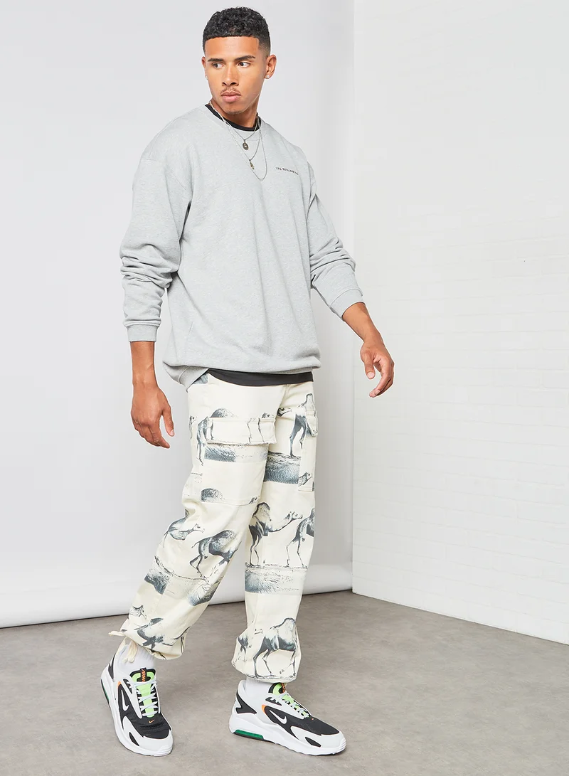LES BENJAMINS Graphic Print Utility Pants Multicolour