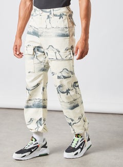 LES BENJAMINS Graphic Print Utility Pants Multicolour  - Image 1