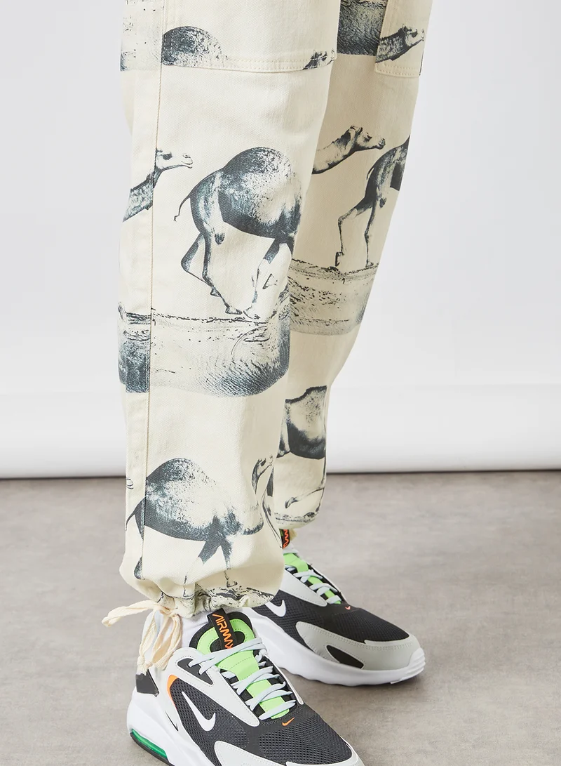 LES BENJAMINS Graphic Print Utility Pants Multicolour