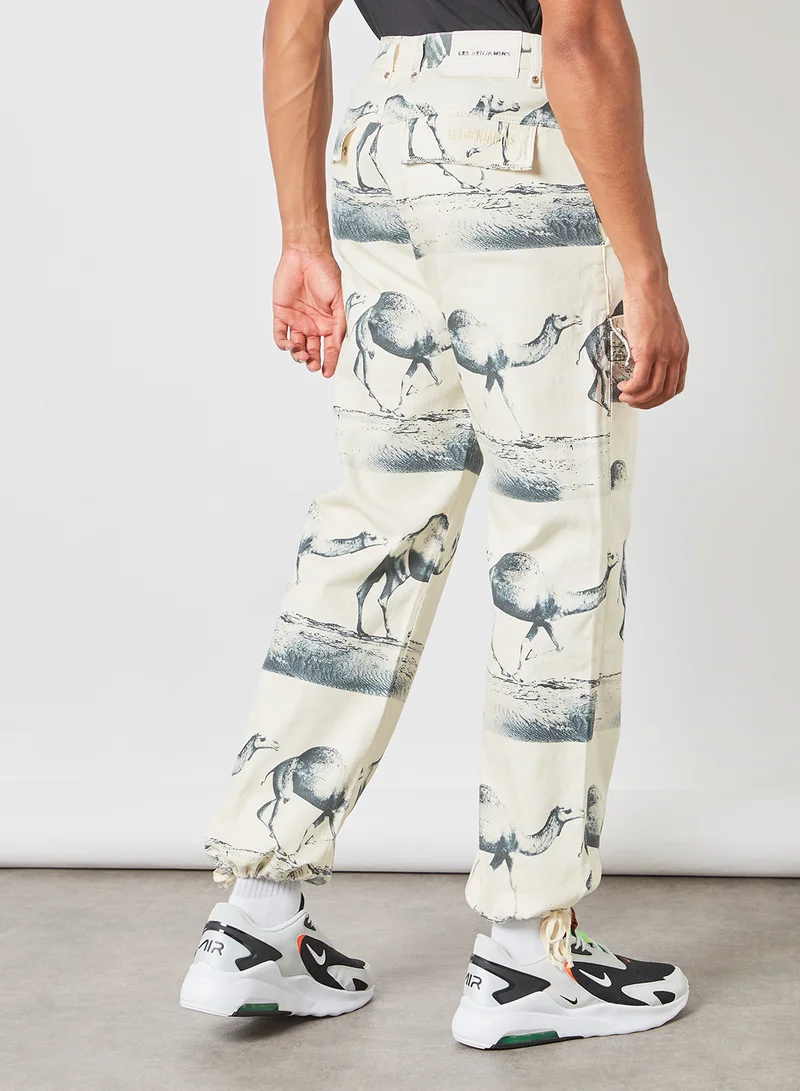 LES BENJAMINS Graphic Print Utility Pants Multicolour