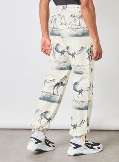 LES BENJAMINS Graphic Print Utility Pants Multicolour  - Image 4