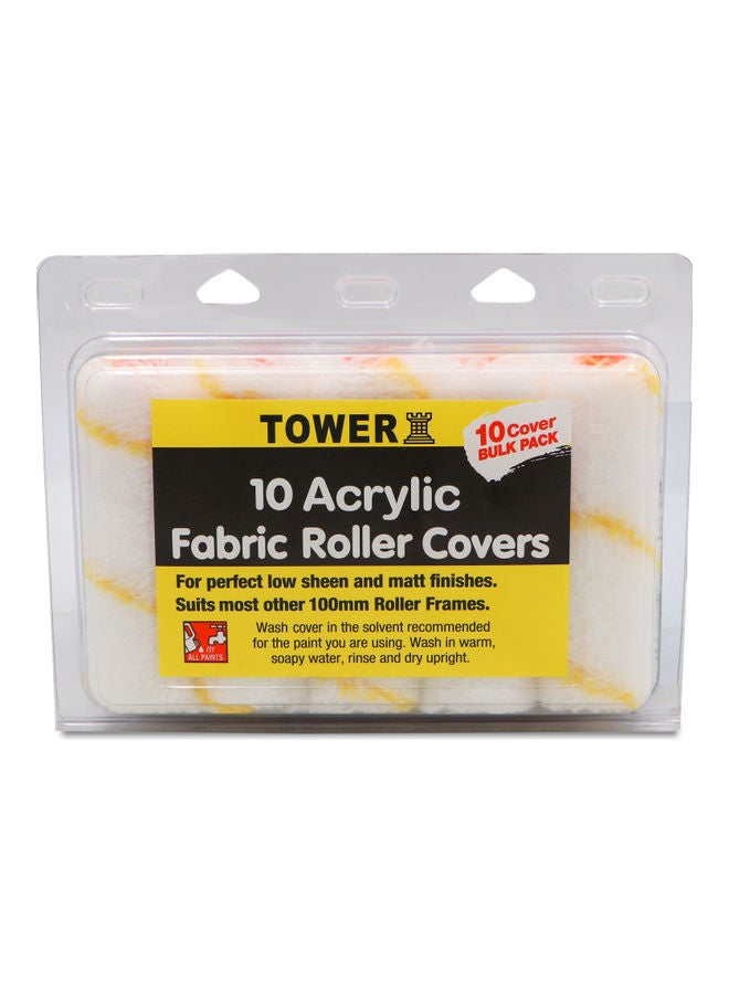 Tower 10-Piece Acrylic Fabric Roller Covers Multicolour 4inch - Image 1