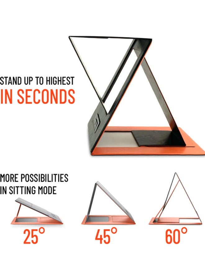 Universal Metal Folding Adjustable Laptop Holder 23.5x24.5x28cm Orange/Black  - Image 2