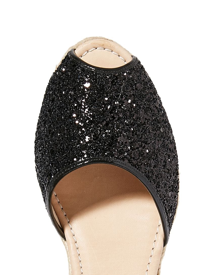 Castell Menorca - Frida Montada Glitter Sling Back Casual Sandals Black(N3Negre) - Image 1