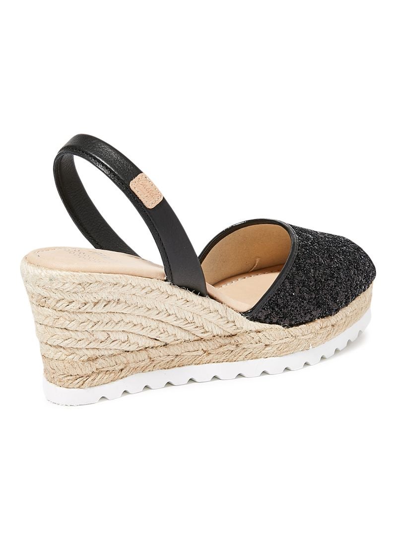 Castell Menorca - Frida Montada Glitter Sling Back Casual Sandals Black(N3Negre) - Image 1