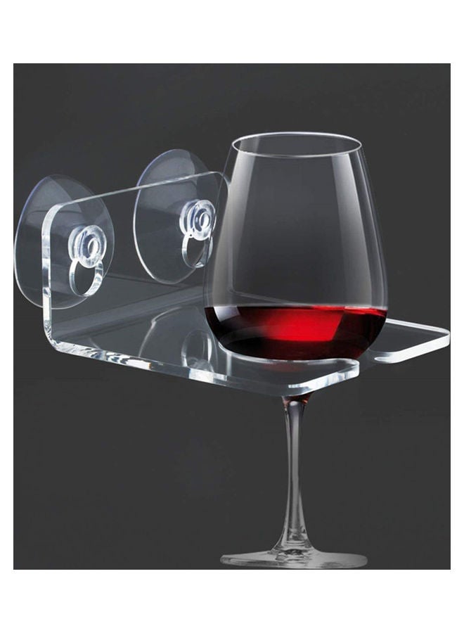 Wall Mount Suction Cup Acrylic Single Wine Glass Rack Clear  - Image 2