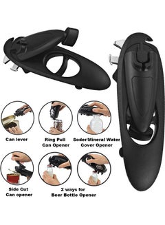 8 In 1 Portable Manual Opener Tool Black 5x8x20.5cm