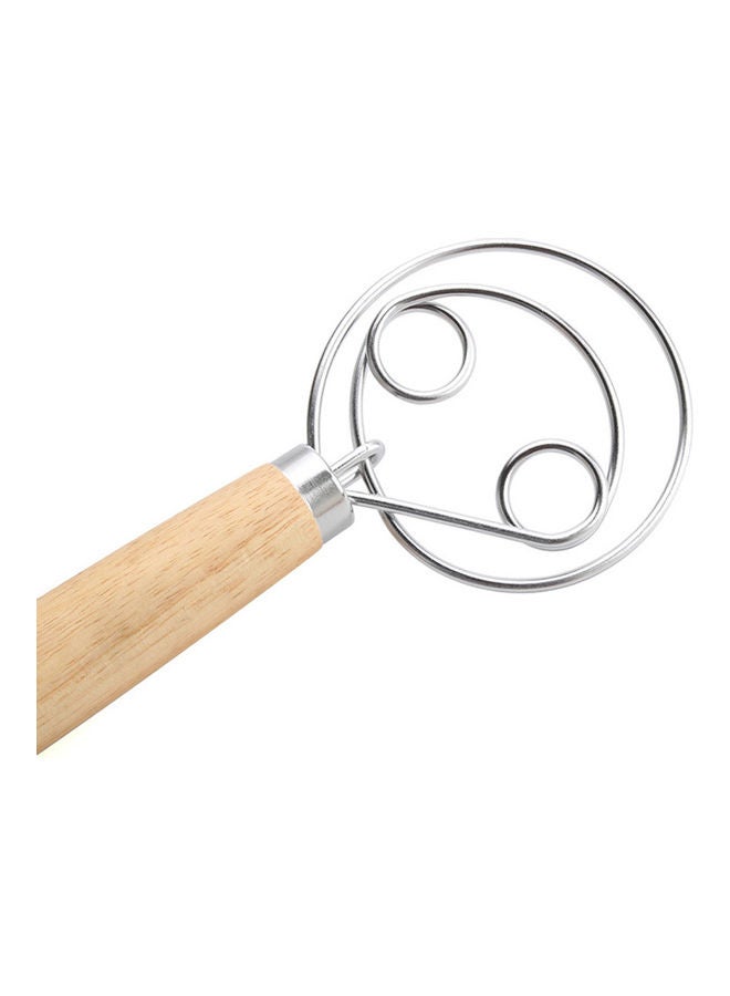 Stainless Steel Wood Handle Whisker Beige/Silver 33cm  - Image 5