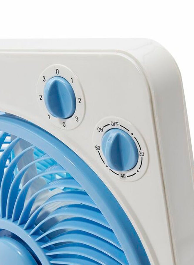 10" Box Fan with 3-Speed Control | 5-Blade Design | Silent High-Speed Cooling | 45W Motor | Timer Function | Home & Office KNF6025 Brown/White