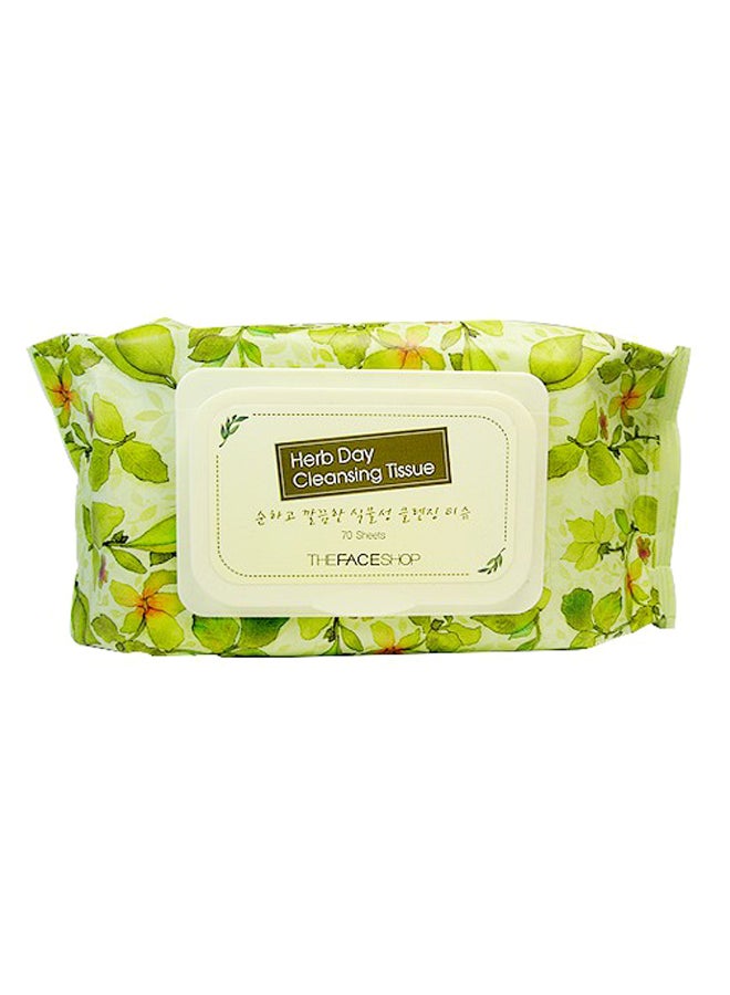 THE FACE SHOP 70-Piece Herb Day Cleansing Tissue Green - Image 1