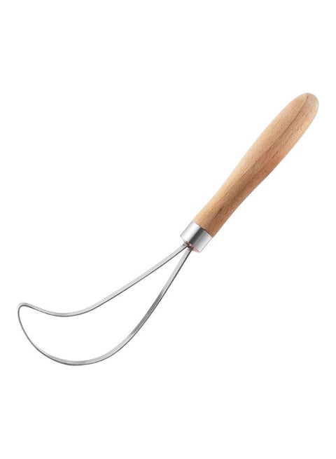 Non-Slip Wooden Handle Coconut Scraper Slicer Removal Tool Brown/Silver 26.05 x 6.05 x 2.4cm