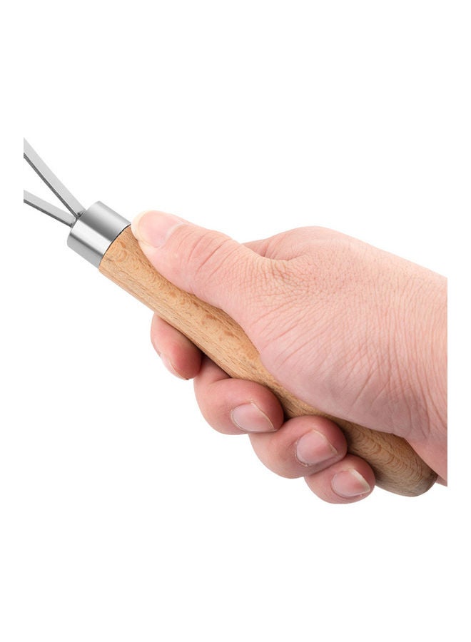 Non-Slip Wooden Handle Coconut Scraper Slicer Removal Tool Brown/Silver 26.05 x 6.05 x 2.4cm