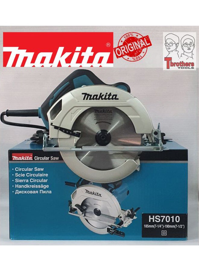Makita - Circular Saw 185mm HS7010 - 110V Blue/Silver/Black - Image 1