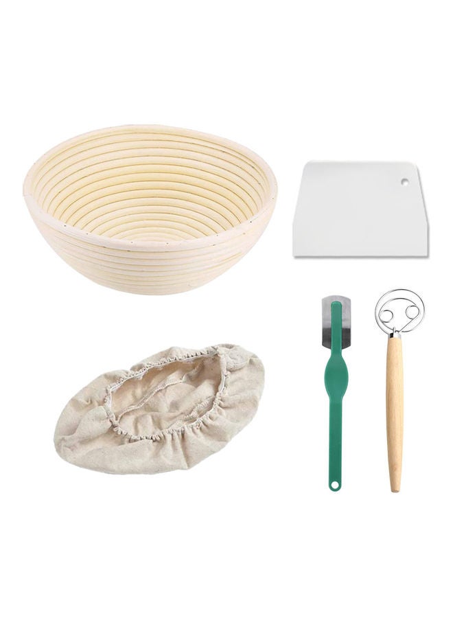 5-Piece Bread Bakeware Set Beige/Green/White