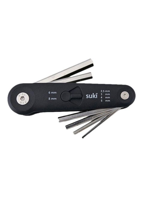 Folding Hex Key Wrench Tool Black/Silver