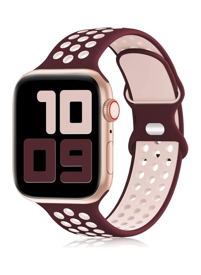 ICS Replacement Band For  Apple Watch Band  42/44 mm Maroon/Pink - Image 1