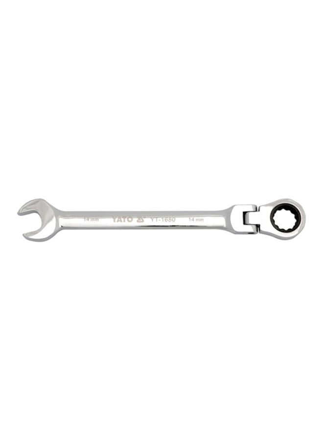 Yato Flexible Combination Ratchet Wrench 14mm W/Plastic Hanger YT-1680 Silver