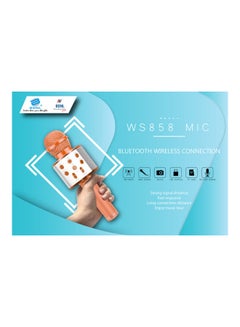 BSNL Portable Wireless Handheld Karaoke Microphone With Bluetooth Speaker WS-858 Rose Gold  - Image 2