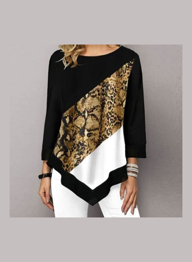 Generic Autumn Leopard Snakeskin Printed Shirt Black  - Image 1