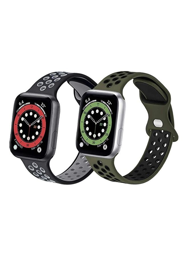 ICS 2-Piece Replacement Bands For Apple Watch SE/6/5/4/3/2/1 38/40 mm Multicolour - Image 1