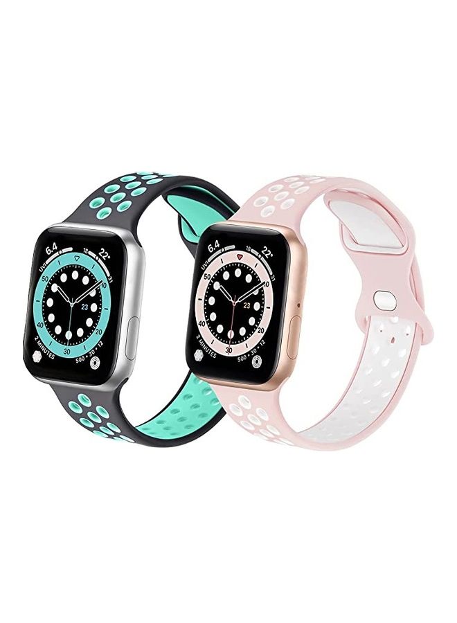 ICS 2-Piece Replacement Bands For Apple Watch SE/6/5/4/3/2/1 38/40 mm Multicolour - Image 1