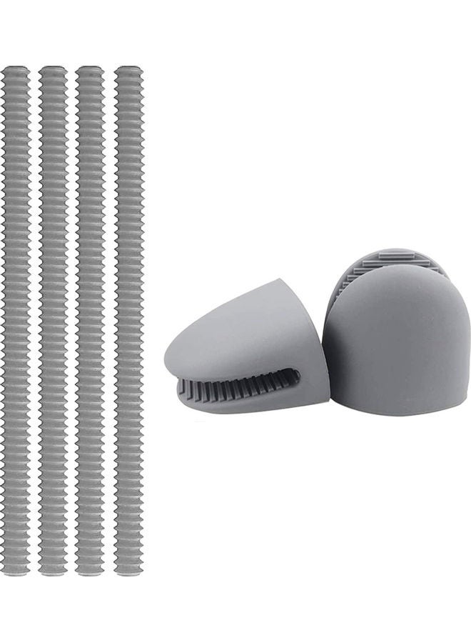6-Piece Silicone Oven Rack Guard And Mitt Grey  - Image 1